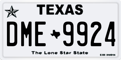 TX license plate DME9924