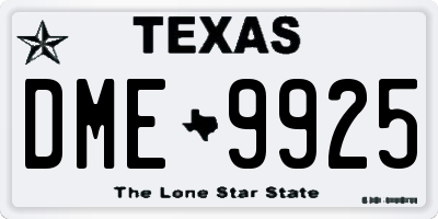 TX license plate DME9925