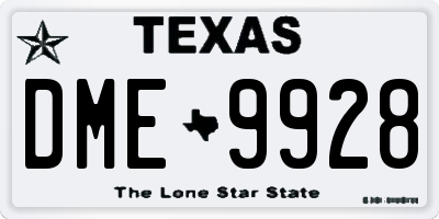 TX license plate DME9928
