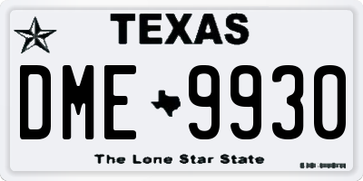 TX license plate DME9930