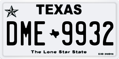 TX license plate DME9932