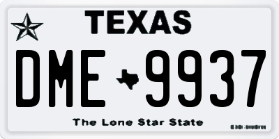TX license plate DME9937
