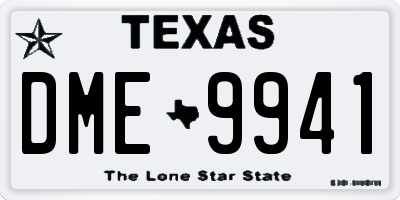 TX license plate DME9941