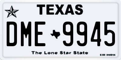 TX license plate DME9945