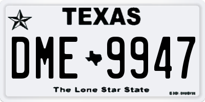 TX license plate DME9947