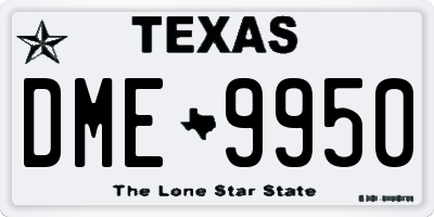 TX license plate DME9950