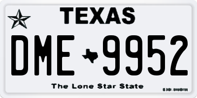 TX license plate DME9952