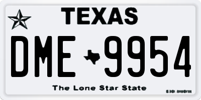 TX license plate DME9954