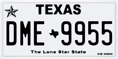TX license plate DME9955