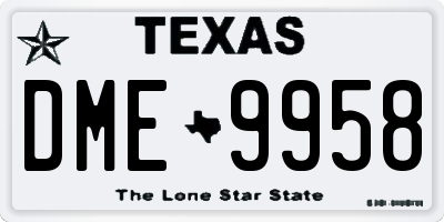 TX license plate DME9958