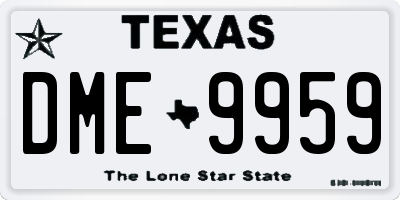 TX license plate DME9959