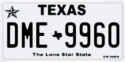 TX license plate DME9960