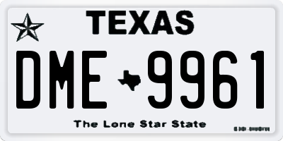 TX license plate DME9961