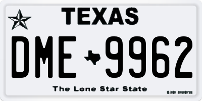 TX license plate DME9962