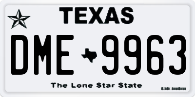 TX license plate DME9963