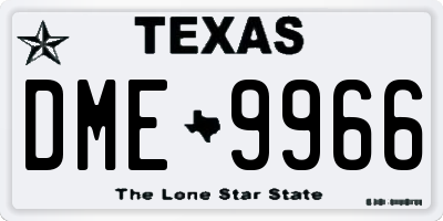 TX license plate DME9966