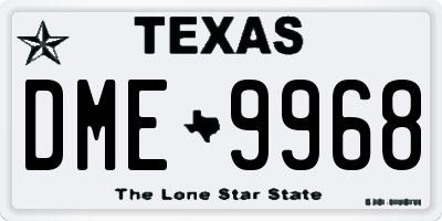 TX license plate DME9968