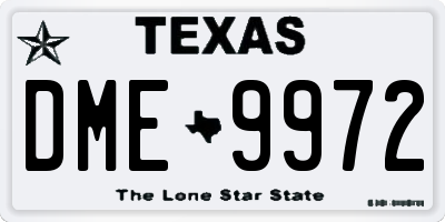 TX license plate DME9972