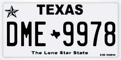 TX license plate DME9978