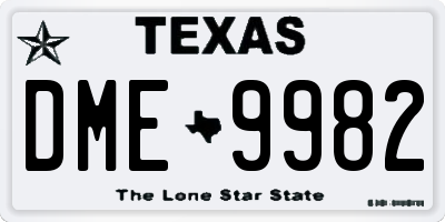 TX license plate DME9982