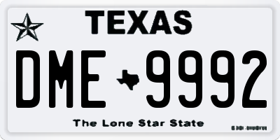 TX license plate DME9992