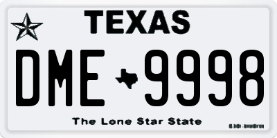 TX license plate DME9998