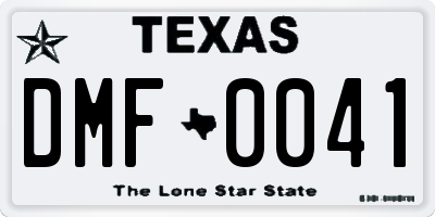 TX license plate DMF0041