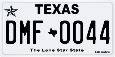 TX license plate DMF0044
