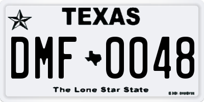 TX license plate DMF0048