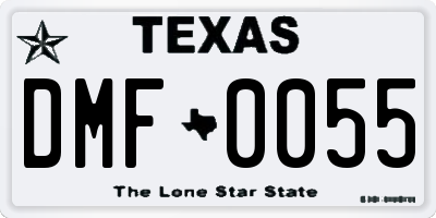 TX license plate DMF0055