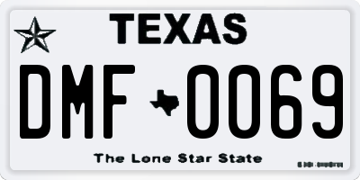 TX license plate DMF0069