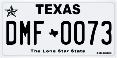 TX license plate DMF0073