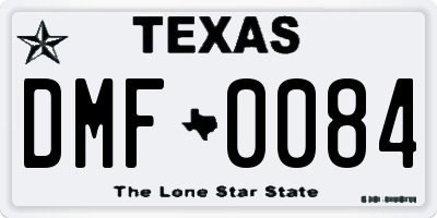 TX license plate DMF0084