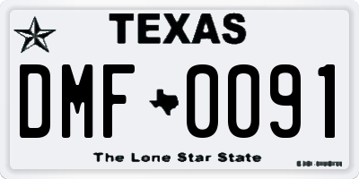 TX license plate DMF0091