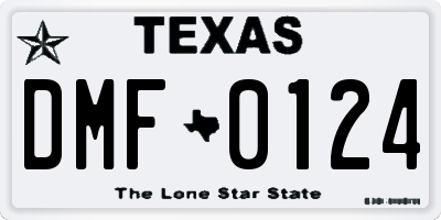 TX license plate DMF0124