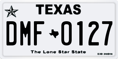 TX license plate DMF0127