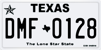 TX license plate DMF0128