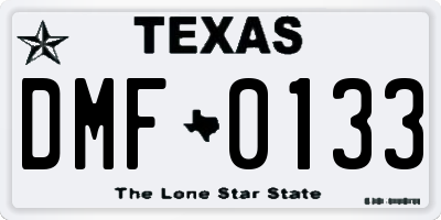 TX license plate DMF0133