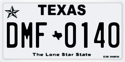 TX license plate DMF0140