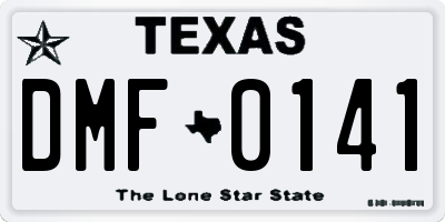 TX license plate DMF0141