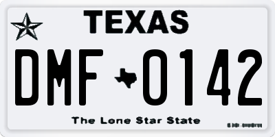 TX license plate DMF0142