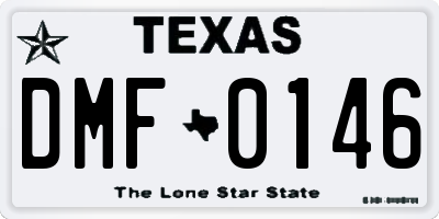 TX license plate DMF0146