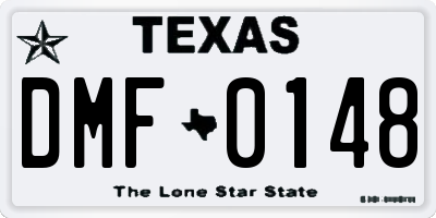 TX license plate DMF0148