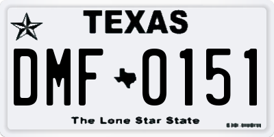 TX license plate DMF0151