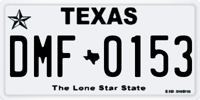 TX license plate DMF0153