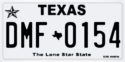 TX license plate DMF0154
