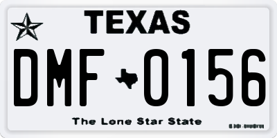 TX license plate DMF0156