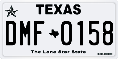 TX license plate DMF0158