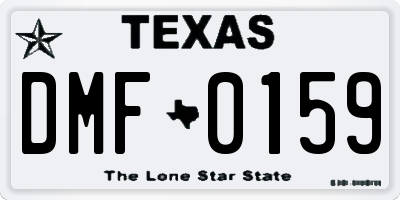 TX license plate DMF0159