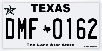 TX license plate DMF0162